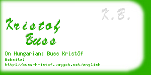 kristof buss business card