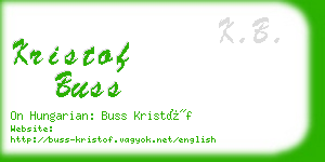 kristof buss business card